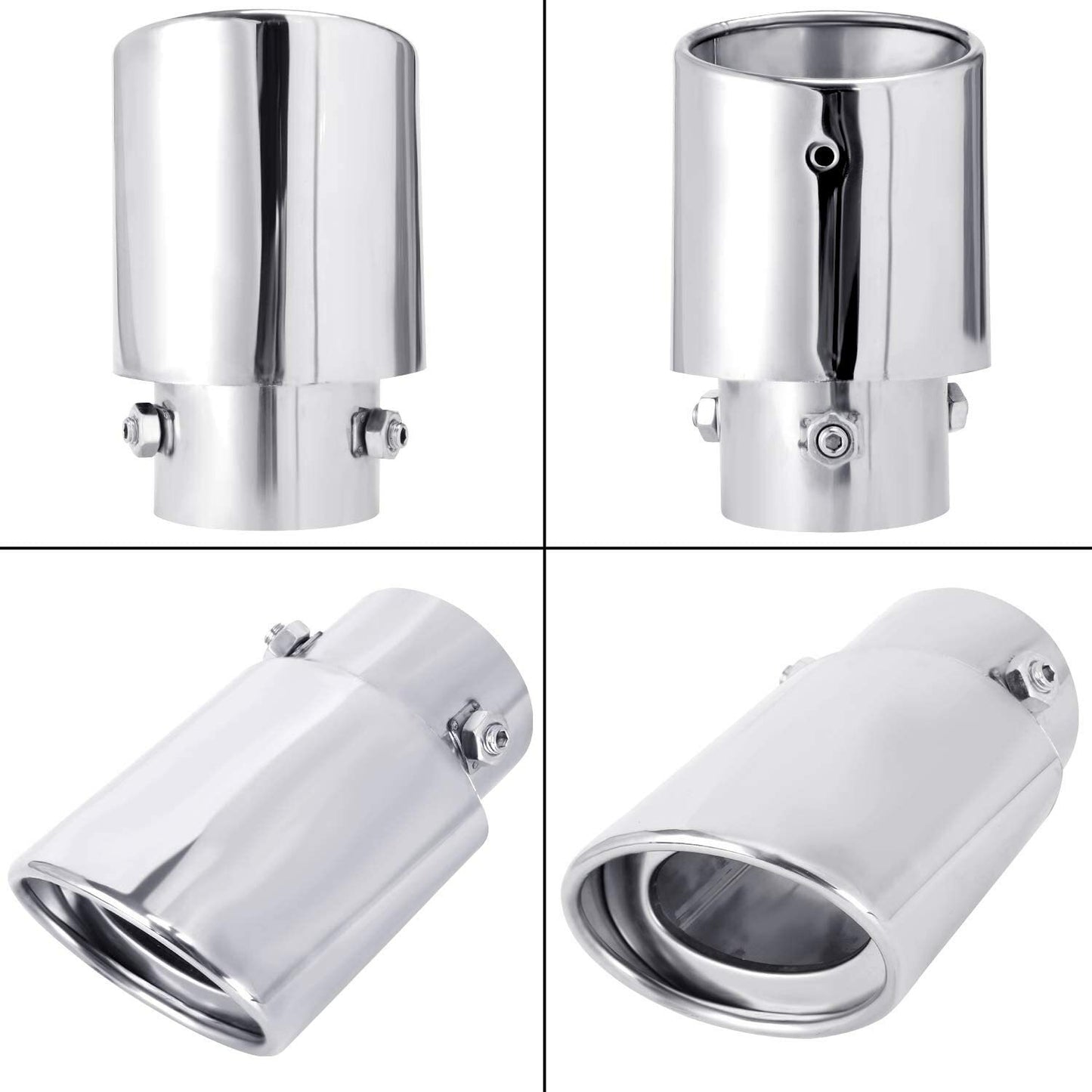 Universal Car Exhaust Pipe Tip Rear Tail Muffler Stainless Chrome 1.5" - 2.25"