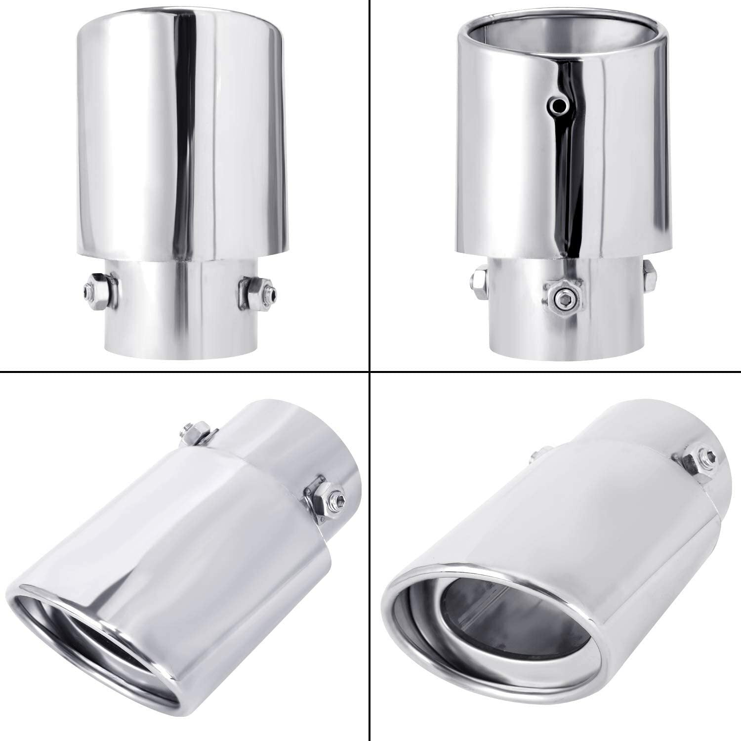 Universal Car Exhaust Pipe Tip Rear Tail Muffler Stainless Chrome 1.5" - 2.25"