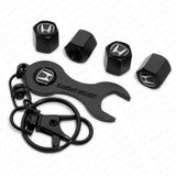 4x Hex Fit Honda Sport Car Tire Wheel Air Stem Dust Valve Caps Cover + Keychain