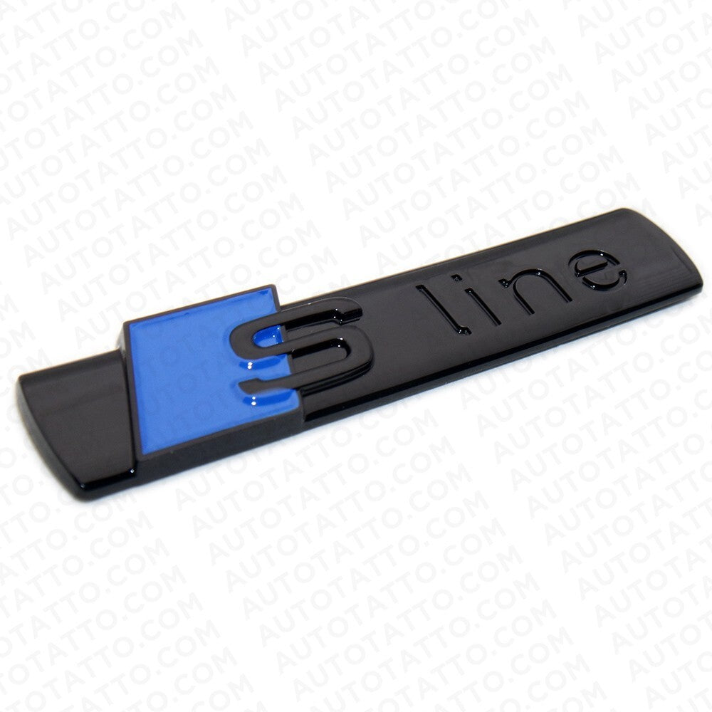 2pcs Sline S LINE Side Fender Marker Emblem Decal Badge Decorate Sport Blue