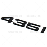 Gloss Black 435i Letter Logo Emblem Badge Trunk Lid M Power Series Performance