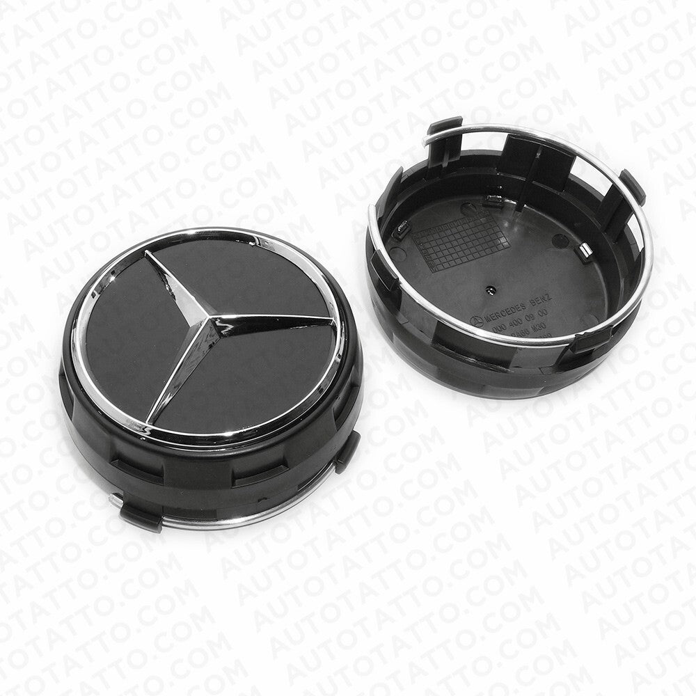 4x Mercedes Wheels Center Lock Design Cap Hub Star Cover Insert Sport AMG Black