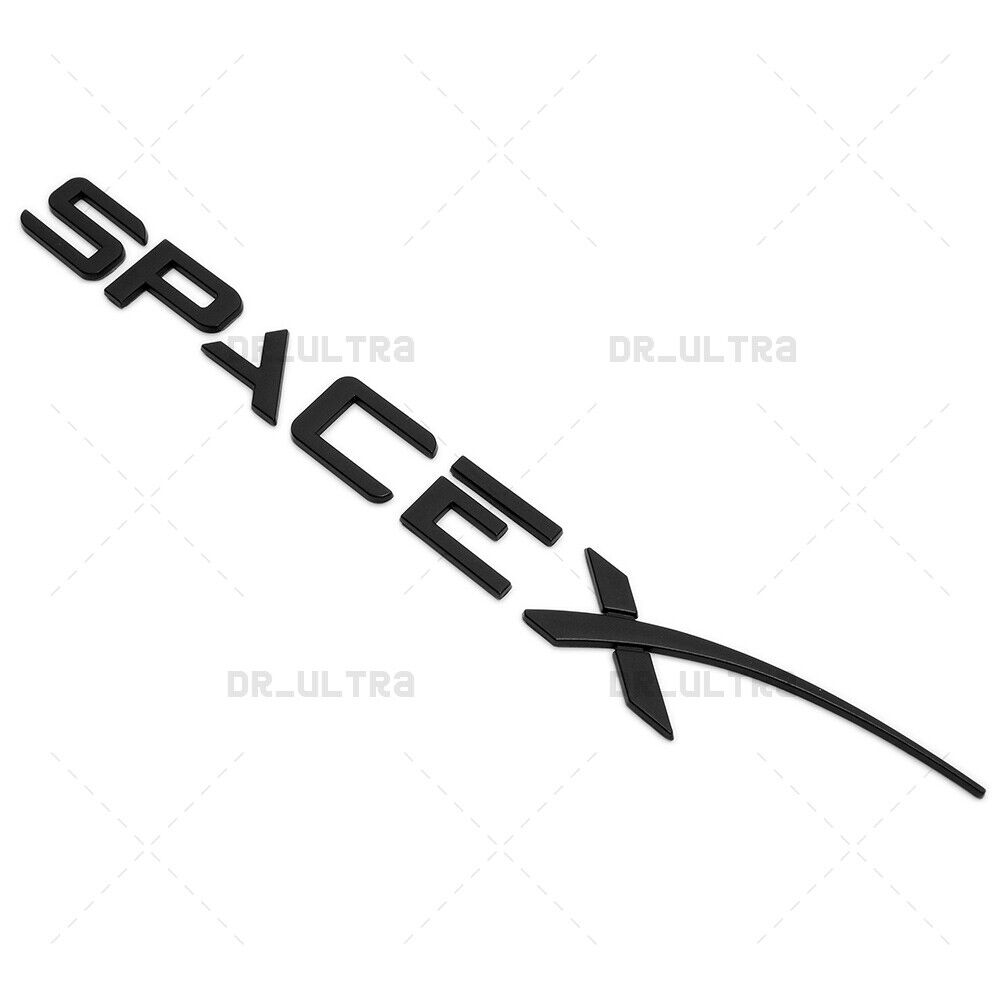 Tesla SpaceX 3D Decal Letter Nameplate Logo Badge Emblem Decorate Matte Black