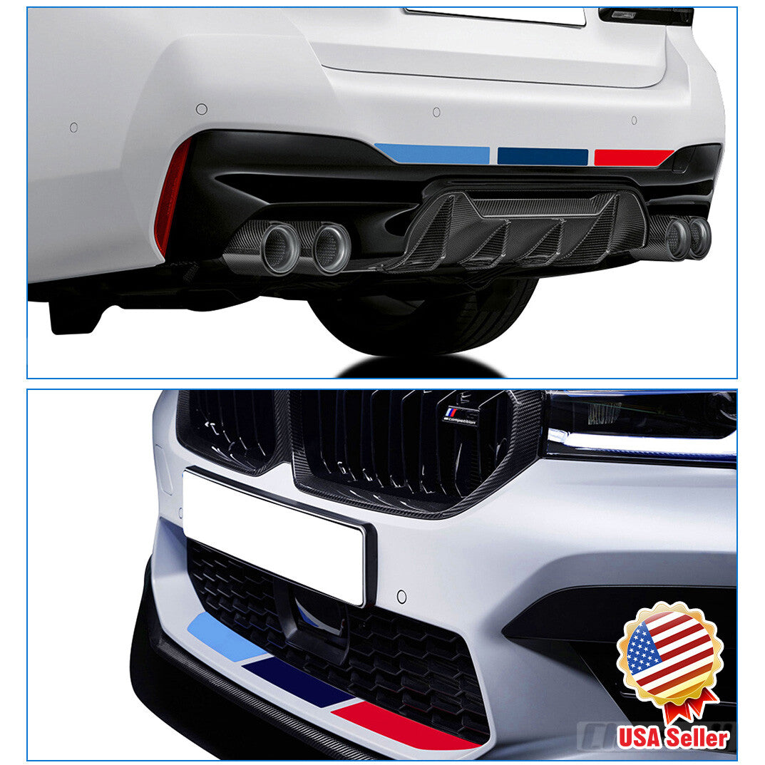 For BMW Universal M Performance Power Sport Front Rear Bumper 3D Decal Stickers