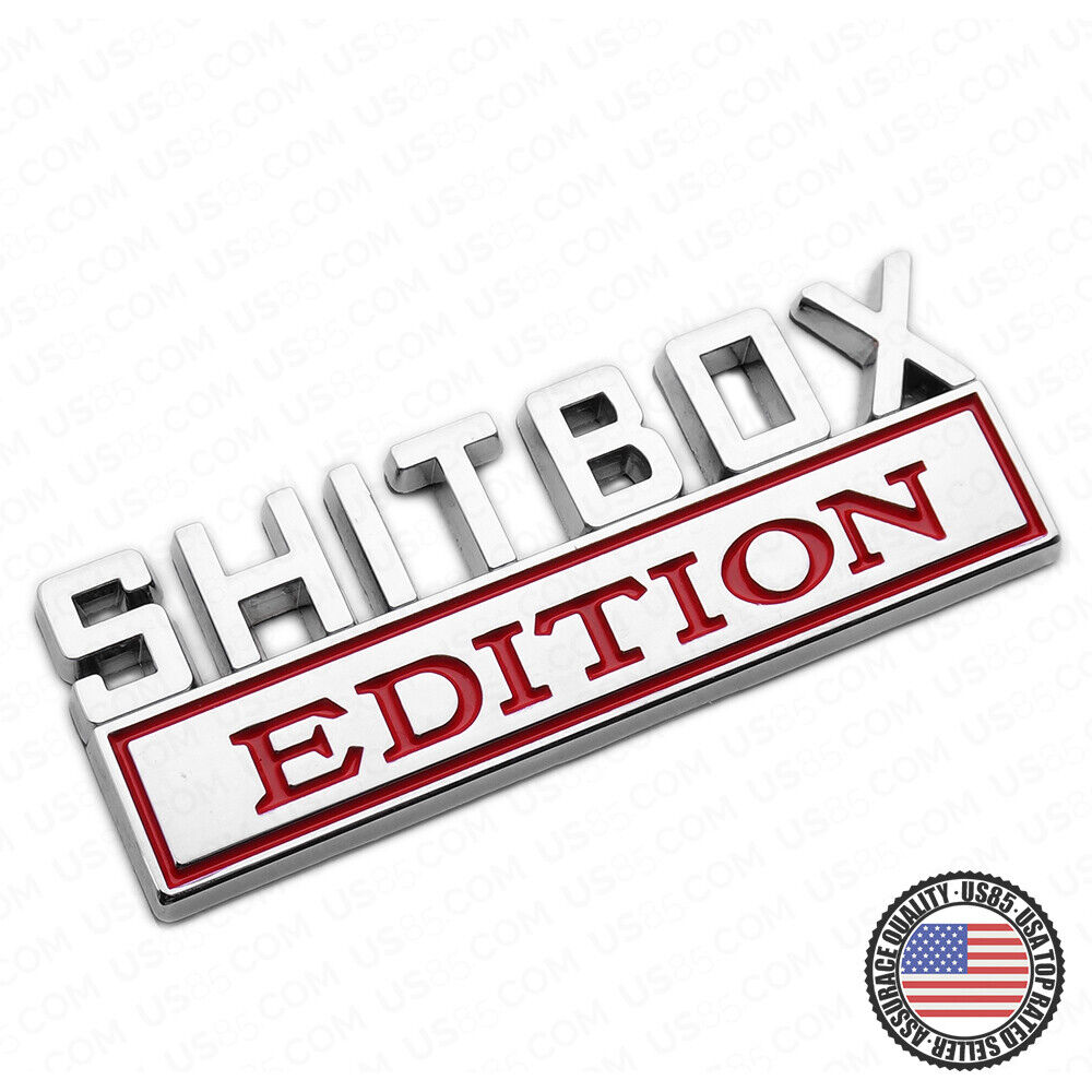 Universal 1x or 2x Fashion Metal ShitBox Edition Car Decal Sticker Decoration