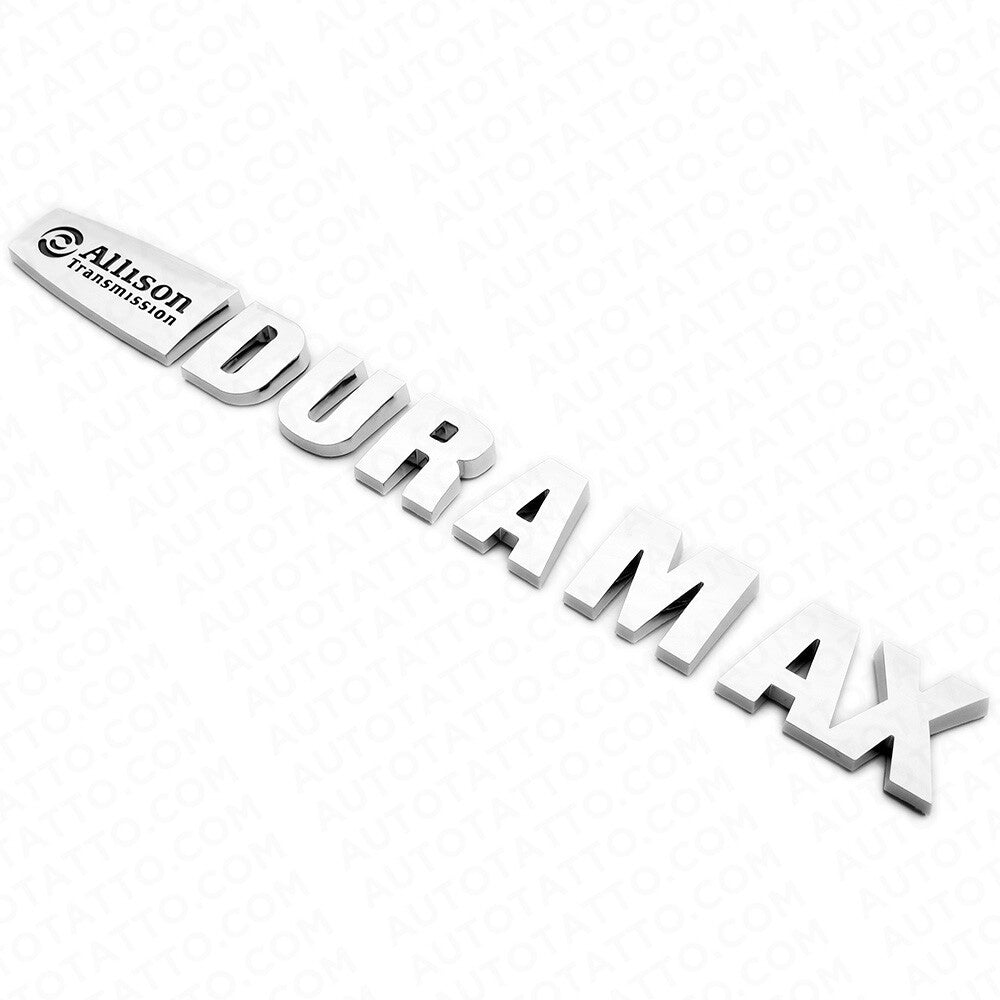 2x OEM Chrome Allison Transmission Duramax Hood Logo Emblem Badge Truck Sport