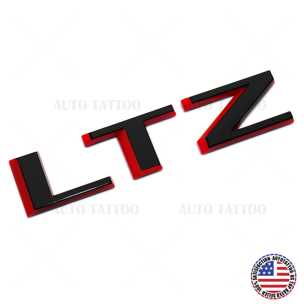 19-22 Silverado 1500 Redline Tailgate LTZ Letter Logo Emblem Badge Black & Red