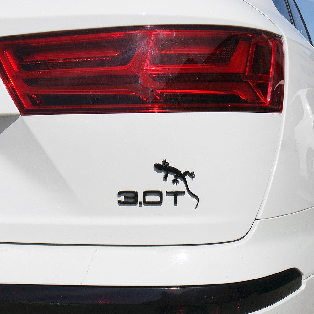 Audil Quattro Gecko Badge Emblem Trunk 3D Sticker Car SUV Sport Matte Black 4WD
