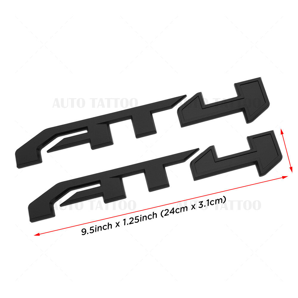 2x GMC Canyon Sierra AT4 Side Front Door Badge Logo Emblem Nameplate Matte Black