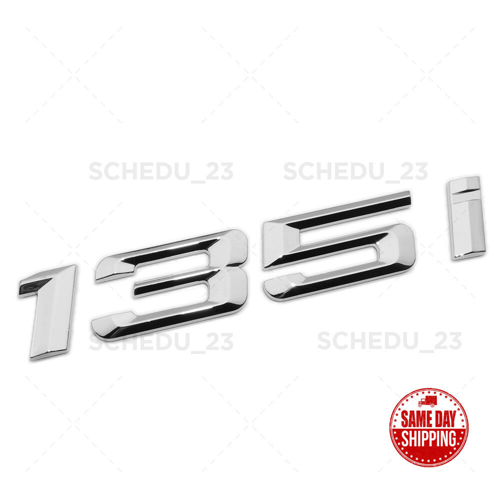 BMW 135i Rear Trunk Lid Nameplate Letter Emblem Badge M Performance Sport Chrome