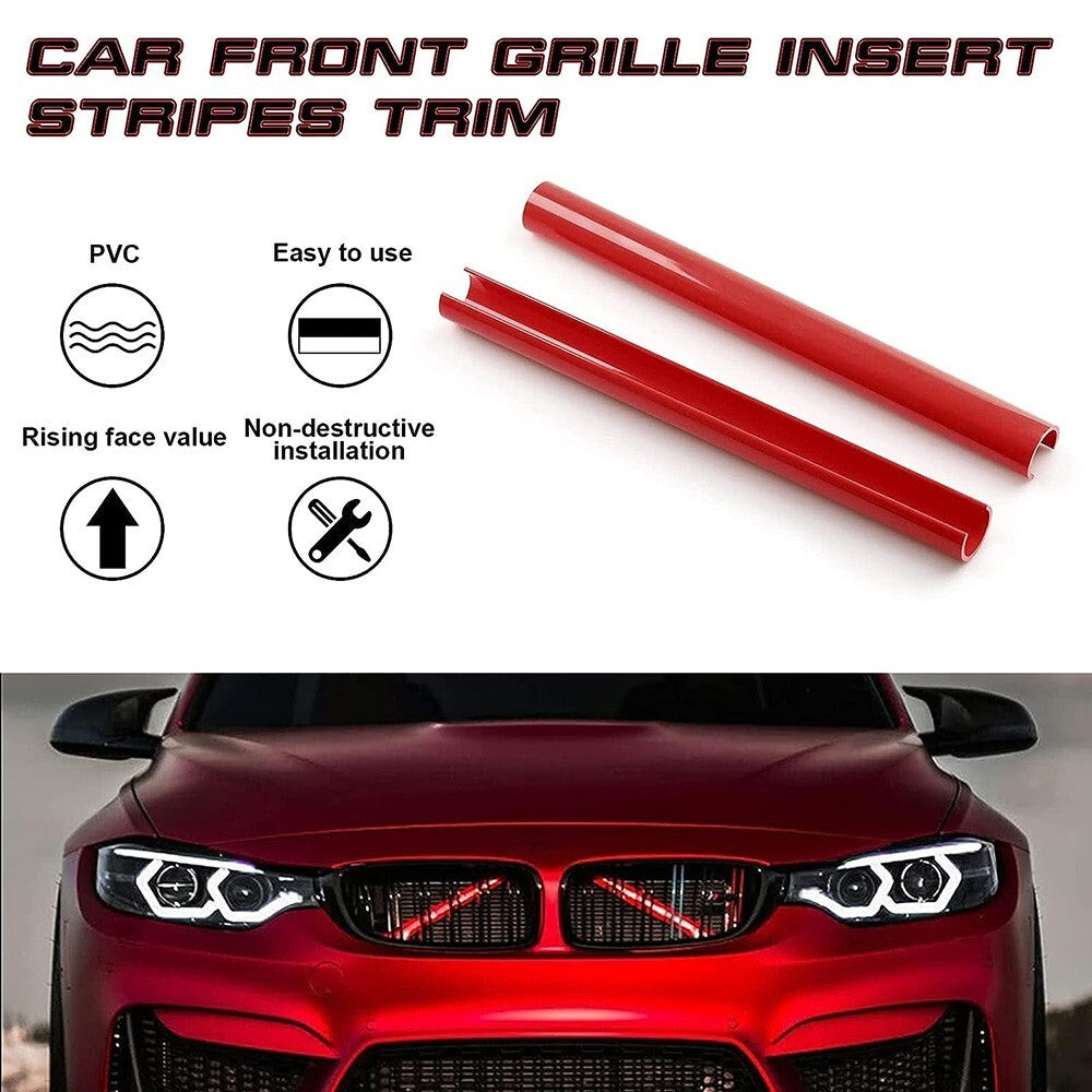 For BMW F31 F30 220i G20 Front Grille Bar V Brace Insert Trim Strips Cover Red
