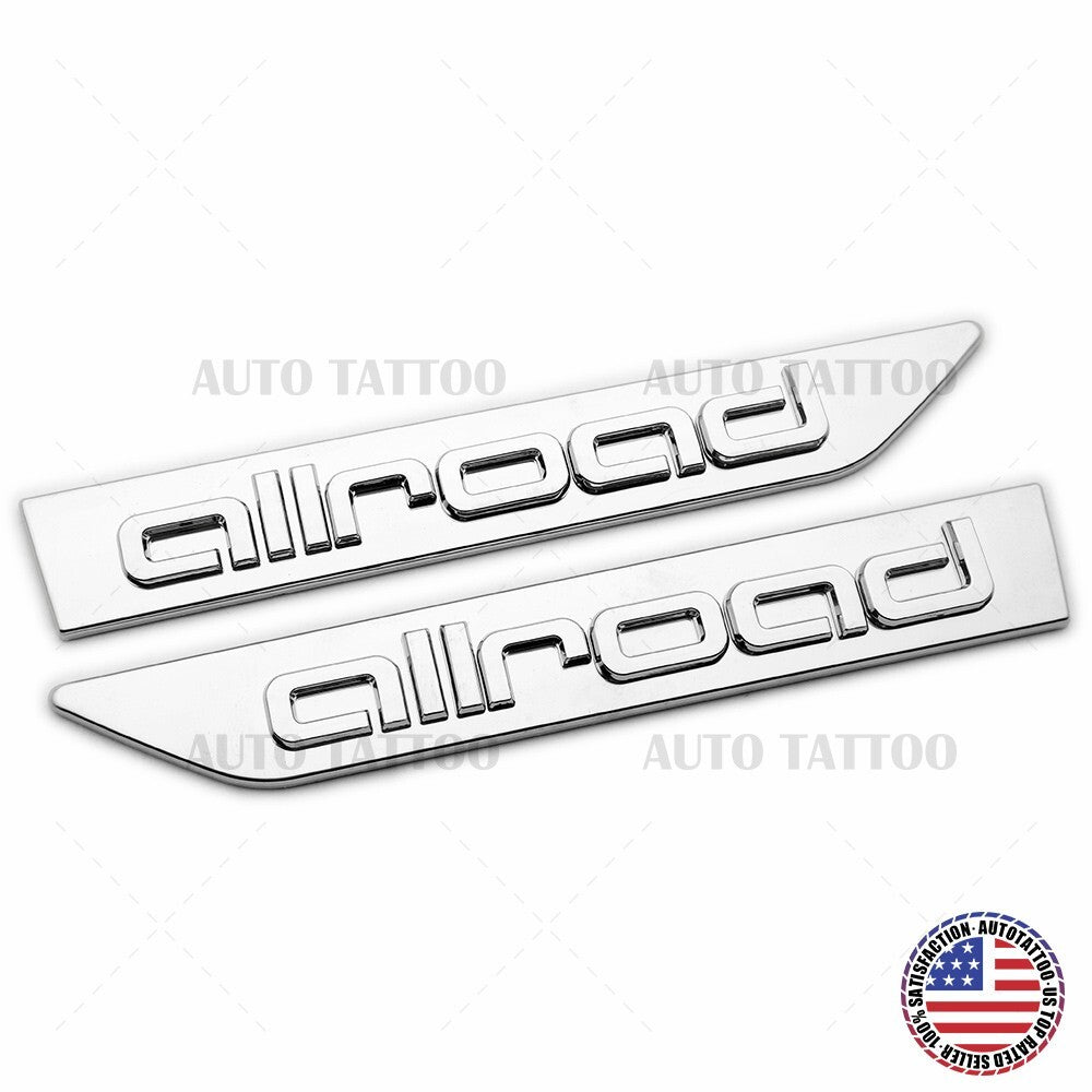 Audi Allroad Chrome Side Fender Left & Right Marker Nameplate Badge Emblem Sport
