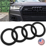 17-25 Audi Q7 SQ7 Matte Black Front Grille Rings Badge Sign Logo Emblem Decorate