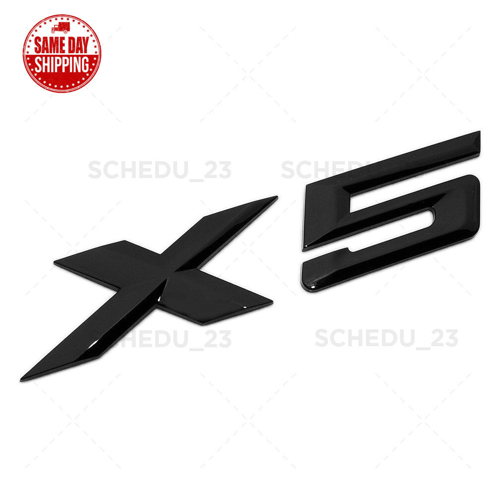 14-26 Gloss Black BMW X5 Rear Liftgate Letter Emblem Badge Trunk ABS  /M Sport