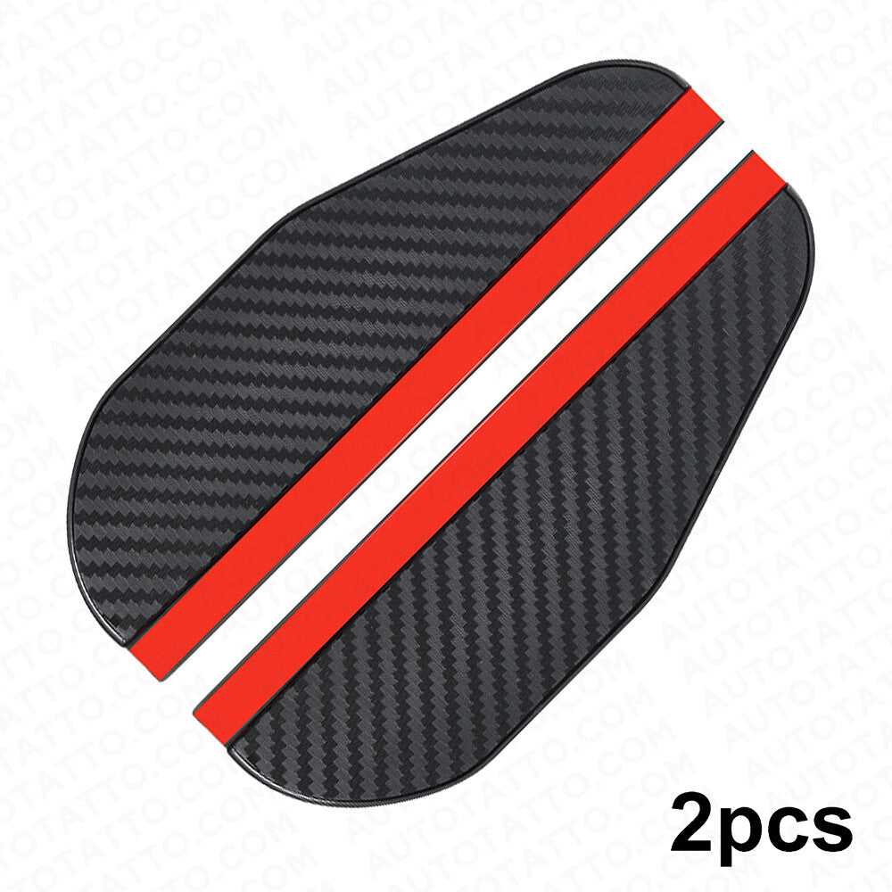 2x Universal Carbon Car Rear View Mirror Rain Cover Sun Visor Eyebrow Guard New