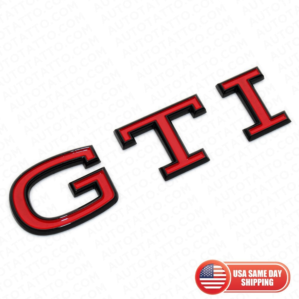 2020+ Universal MK8 Sport Rear Trunk Lid Emblem Nameplate Badge Black Red