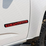 2x 19-23 GMC Sierra Elevation Front Door Left Right Nameplate Emblem Black & Red