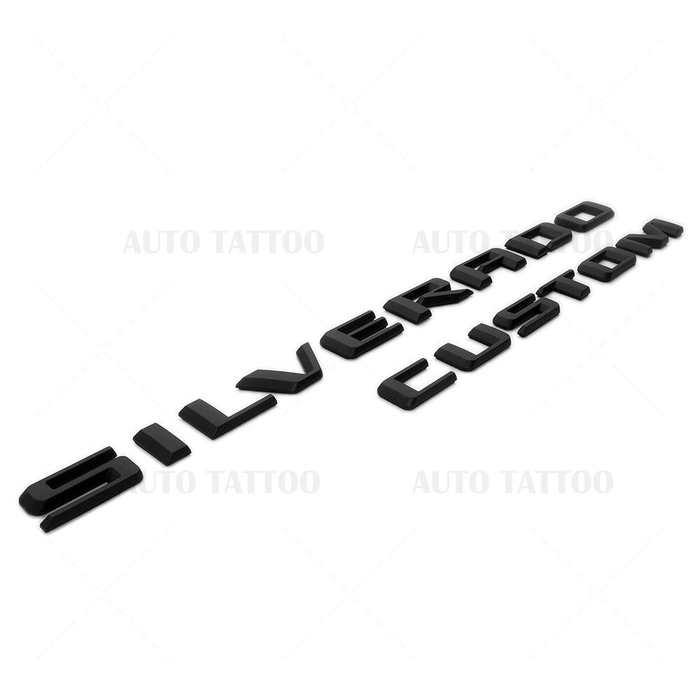 19-21 Matte Black Silverado Custom 1500 Tailgate Letter Logo Emblem Badge Z71