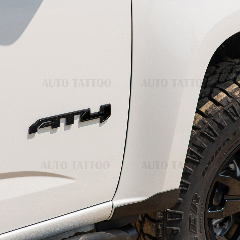 2x GMC Canyon Sierra AT4 Side Front Door Badge Logo Emblem Nameplate Gloss Black