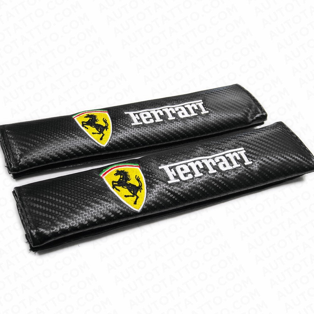 Ferrari Carbon Car Seat Belt Cover Safety Shoulder Strap Cushion Pad Harness