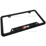 Gloss Black Front or Rear RS Sport Logo Emblem License Plate Frame Cover Gift