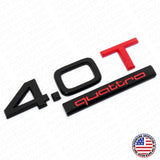 Audi Rear Trunk Deck Lid 4.0T Quattro Nameplate Emblem Badge Black & Red Sline