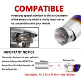 Universal Car Exhaust Blue Burnt Pipe Tip Rear Tail Muffler Stainless Curved 3.5
