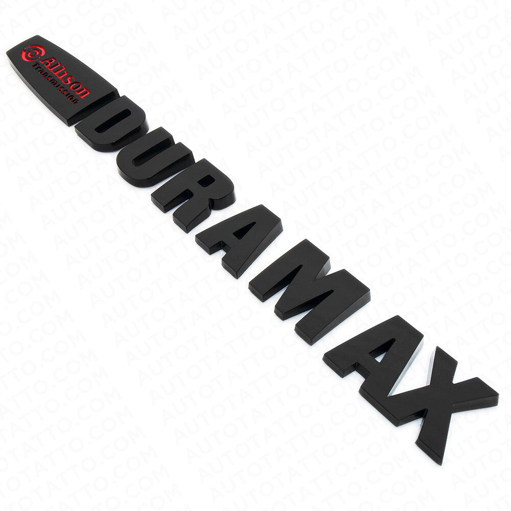 2x OEM Black Red Allison Transmission Duramax Hood Logo Emblem Badge Truck Sport