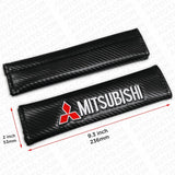 Mitsubishi Carbon Car Seat Belt Cover Safety Shoulder Strap Cushion Pad Harness