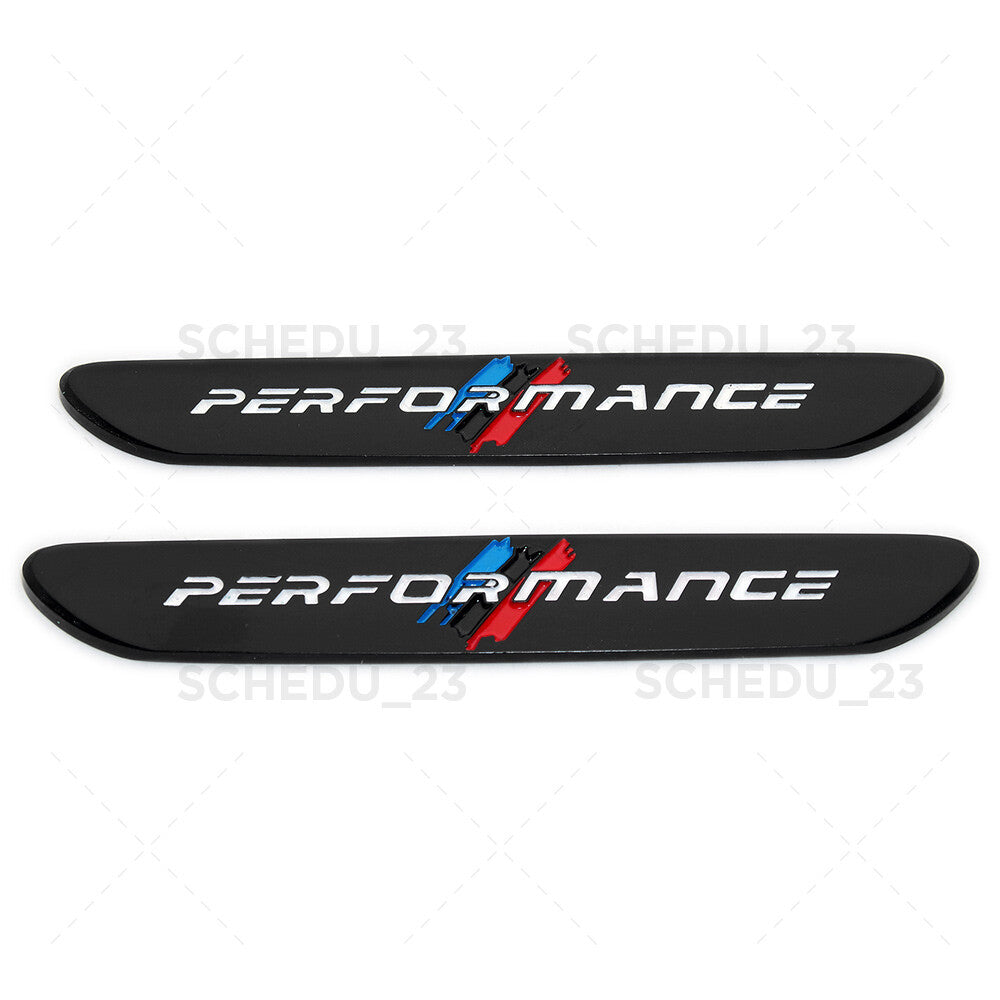 2x M Performance Car Fender Nameplate Emblem Badge Sport Limited Decorate Black