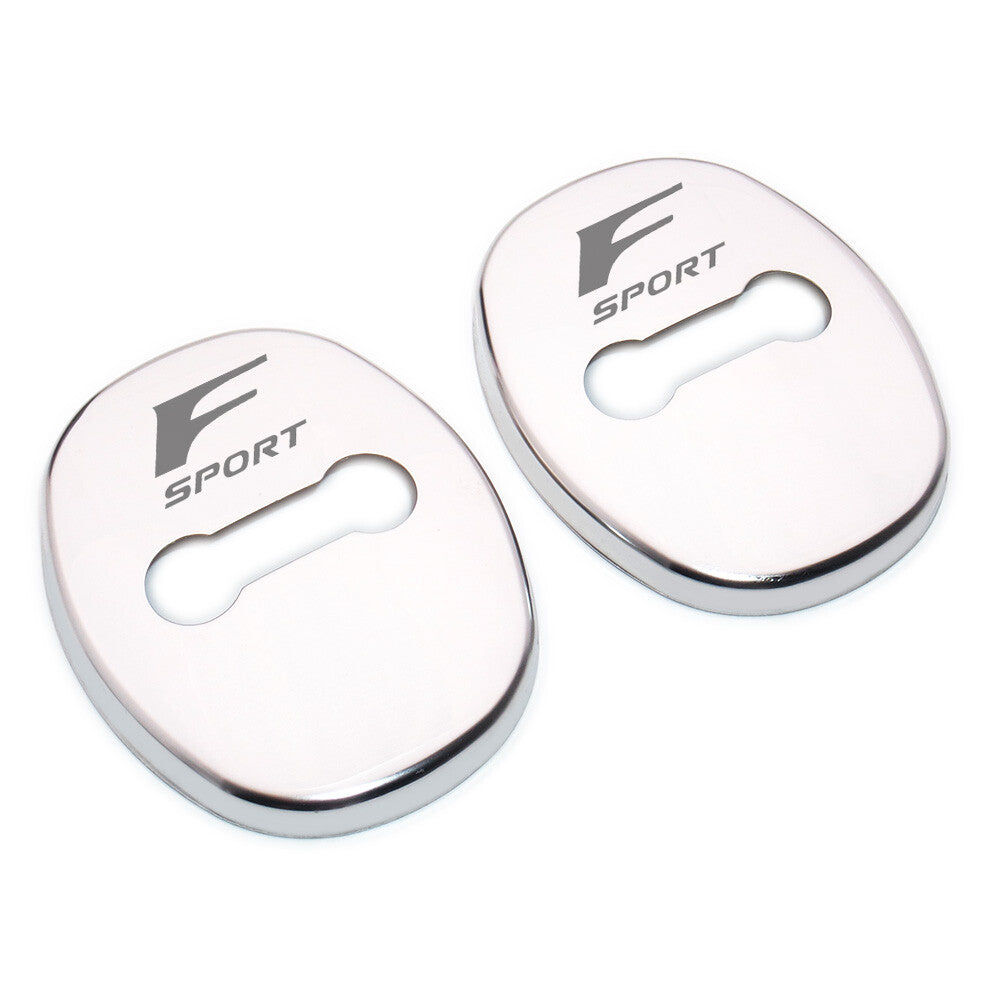 2X Stainless Steel Auto Car Door Striker Cover Lock Buckle Cap F-SPORT For Lexus