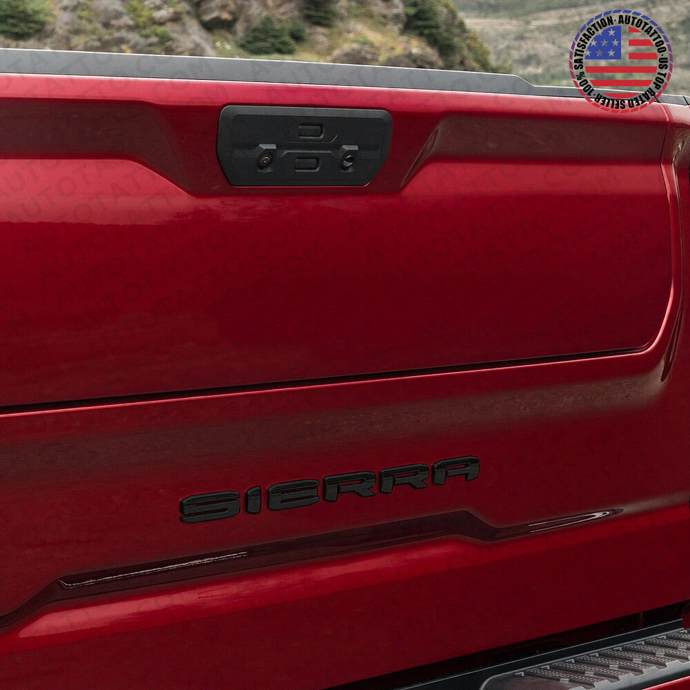 19-21 GMC Sierra Door Tailgate Logo Emblem Pickup Badge Nameplate Gloss Black