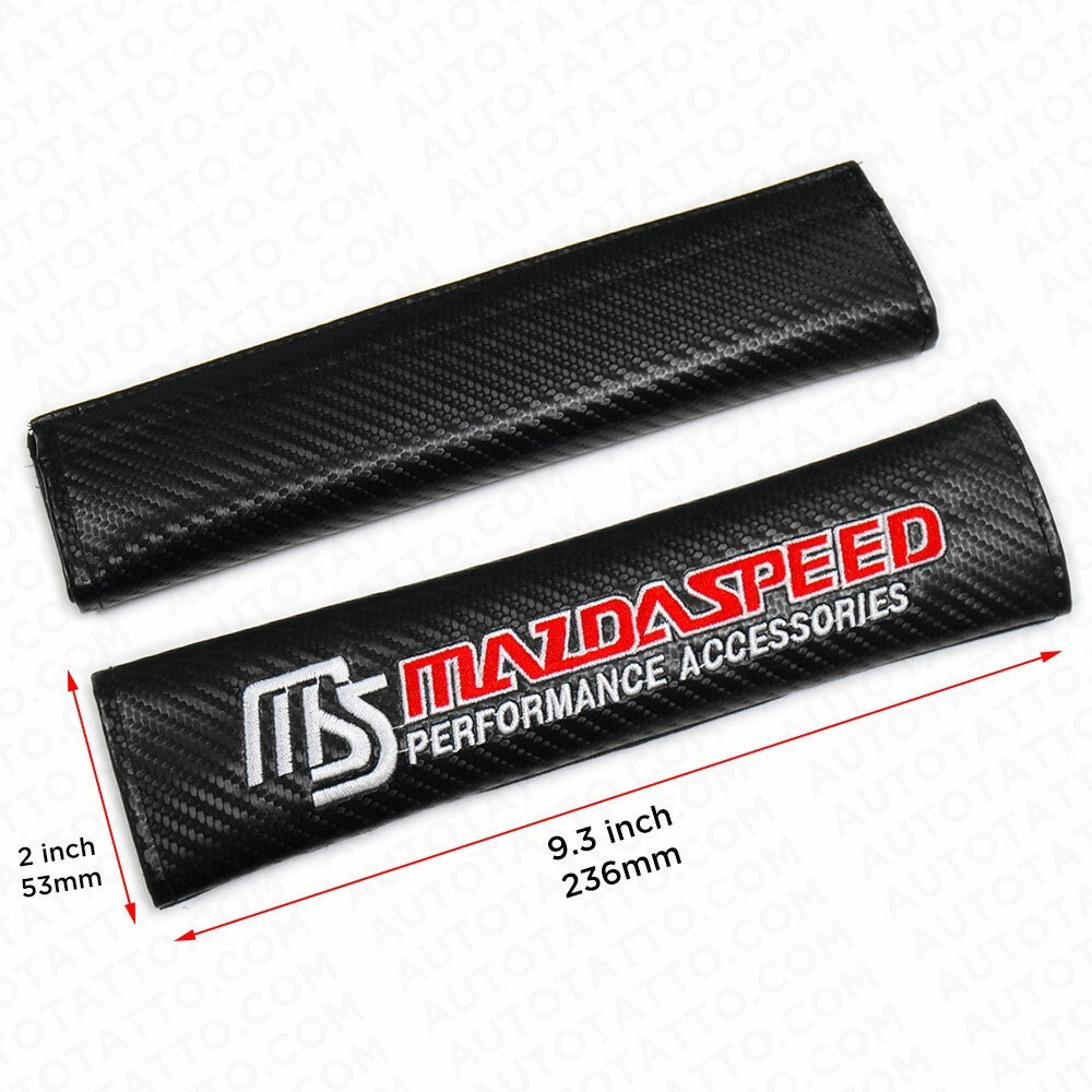 Mazda Speed Carbon Car Seat Belt Cover Safety Shoulder Strap Cushion Pad Harness