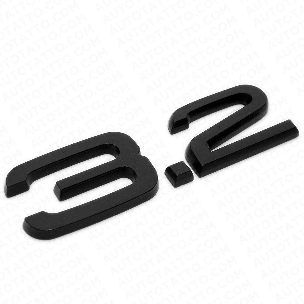 Audi Car Rear Trunk Deck Lid 3.2 Nameplate Emblem Badge Matte Black Sline