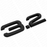 Audi Car Rear Trunk Deck Lid 3.2 Nameplate Emblem Badge Matte Black Sline
