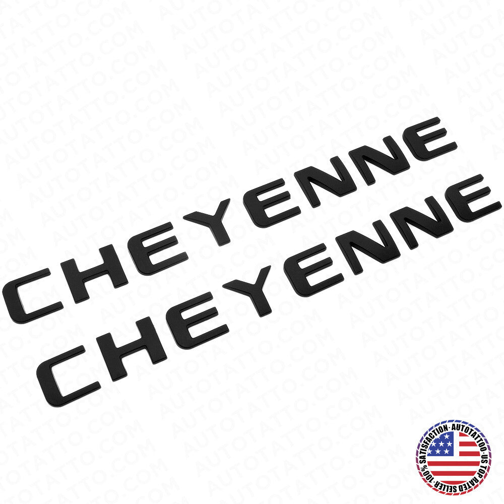 2x For Chevy Cheyenne Fender / Tailgate Badge Logo Emblem Truck OEM Black Sport