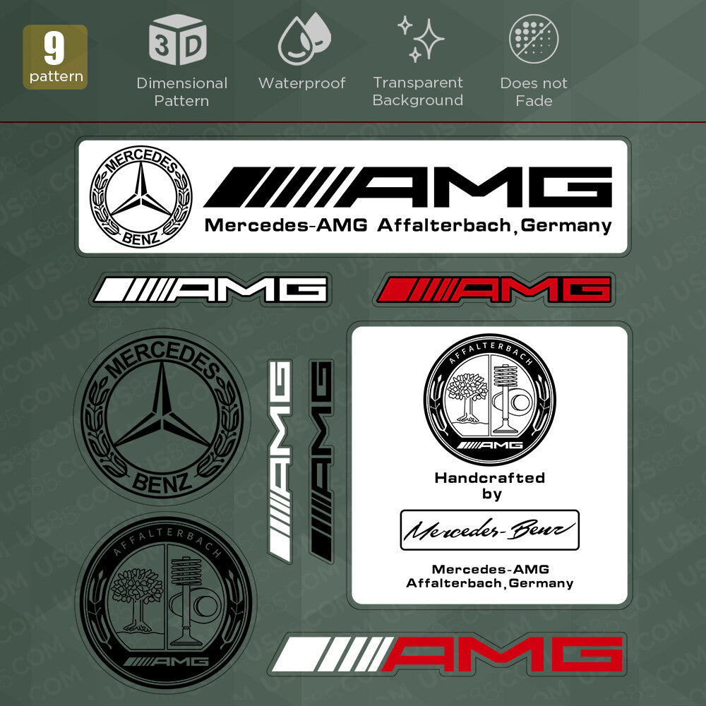 For Car AMG Laurel Racing Sticker Decal Stripes Logo Decoration Sport 9 Pattern