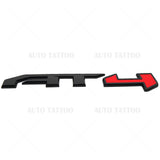 GMC Canyon Sierra AT4 Rear Tailgate Badge Logo Emblem Nameplate Gloss Black Red