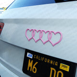 For Audi Sport Car Trunk Lid Love Heart Rings Badge Logo Emblem Gift Pink Lady