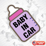 Cute Baby in Car Bottle 3D Sticker Decal Kid on Board Van Trunk Window Decorate