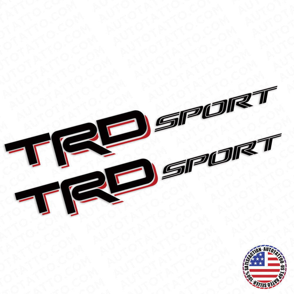 2x 3D TRD Sport Back Red Pickup Bed Truck Logo Sticker Decal Decoration Limited