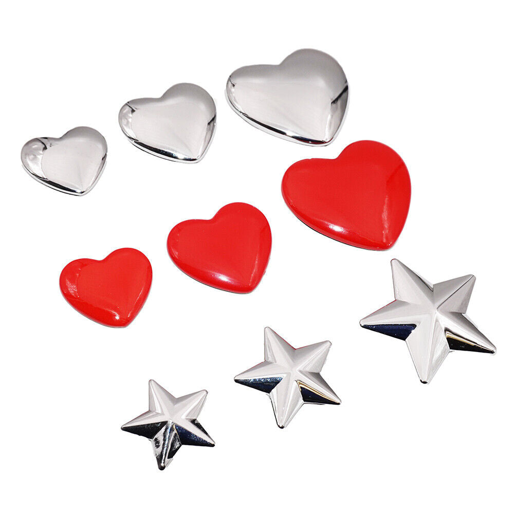 Universal 3D Fashion Metal Heart and Stars Car Decal Sticker for Auto Decoration