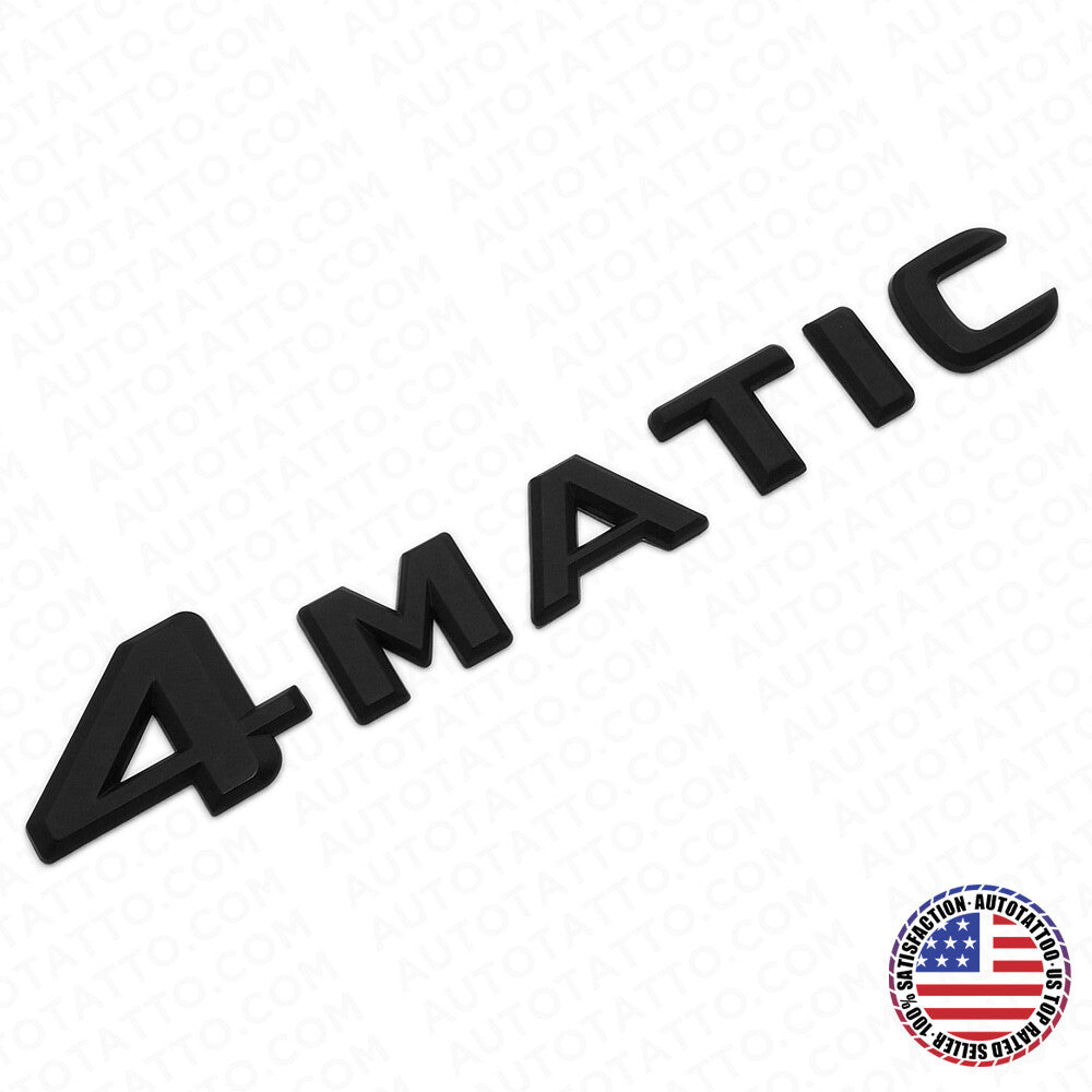99-14 Mercedes 4Matic Emblem 3D Trunk Logo Letter Sport Badge AMG - Matte Black