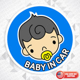 Cute Baby Boy in Car Sticker Decal Kid on Board Truck Van Trunk Window Decorate