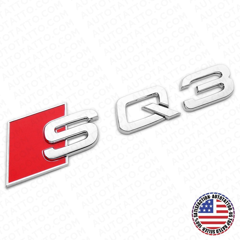 Audi SQ3 Chrome Rear Letter Liftgate Nameplate Trunk Emblem Badge Sport Sline