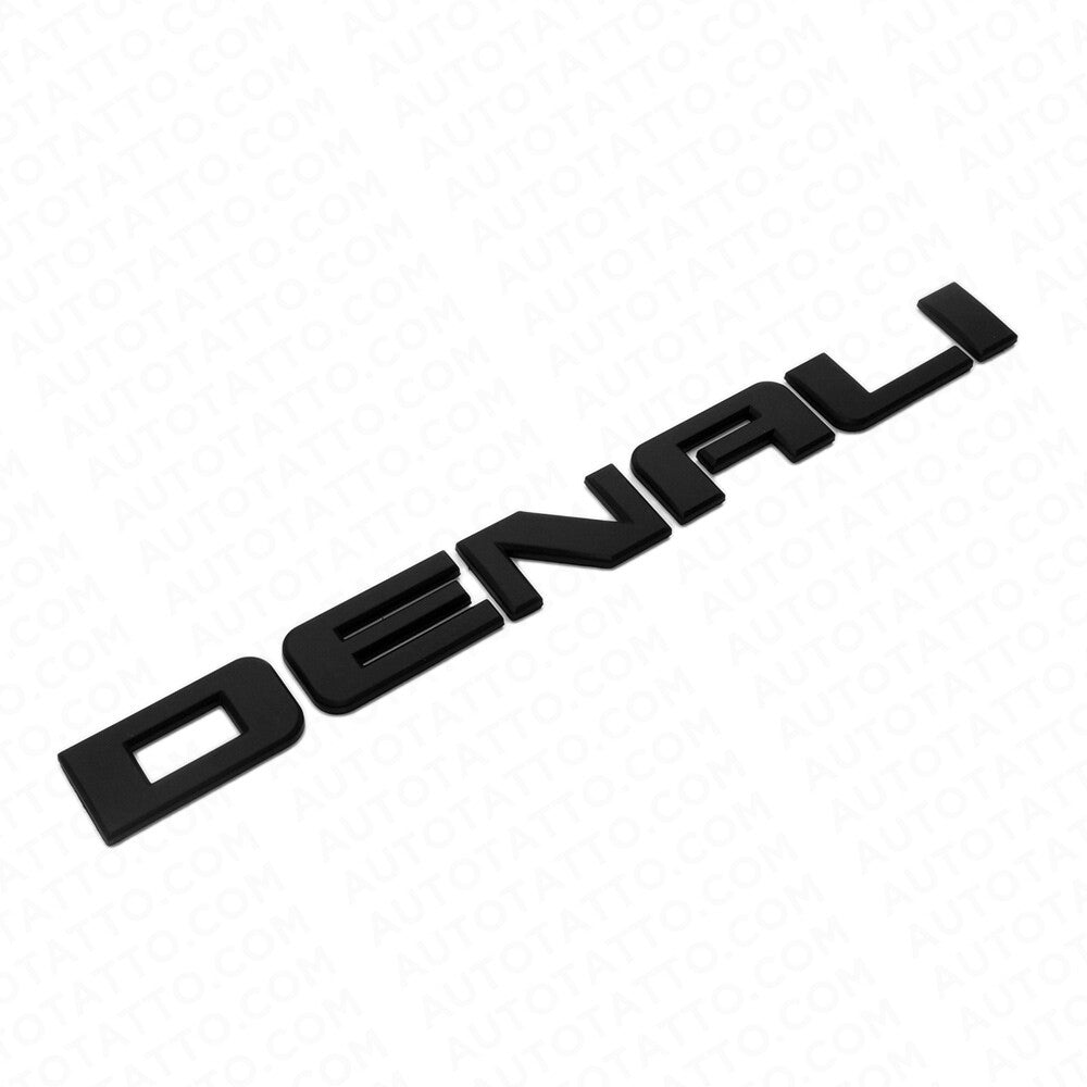 2x Denali Door Tailgate Letter Nameplate Emblem HD Badge GMC 3D HD - Matte Black