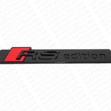 2x Audi Sport RS Edition Side Fender Nameplate Emblem 3D Decal Badge Gloss Black