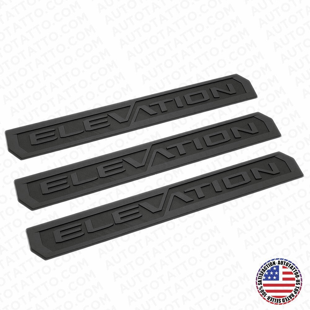 3pcs 19-23 GMC Sierra Elevation Front Door Tailgate Nameplate Emblem Matte Black