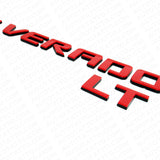 For Chevy Red & Black Silverado LT Tailgate Logo Nameplates Letter Sport Emblem