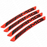 4x Mercedes AMG Edition Sport Wheels Badge 3D Sticker Logo Emblem Decoration Red